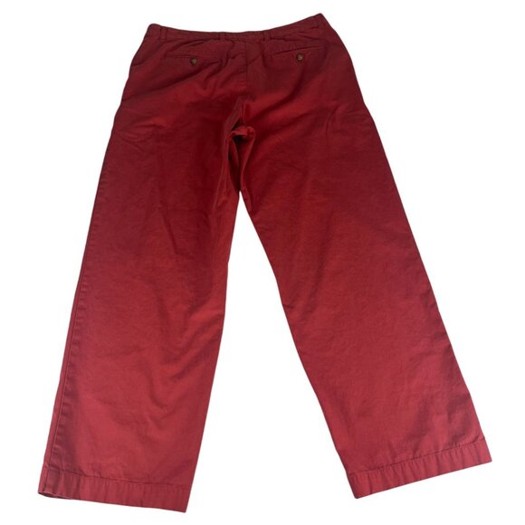 Chaps Straight Leg Chino Pants Men 36 Red Flat Front Trouser Pockets 100% Cotton - Picture 8 of 8